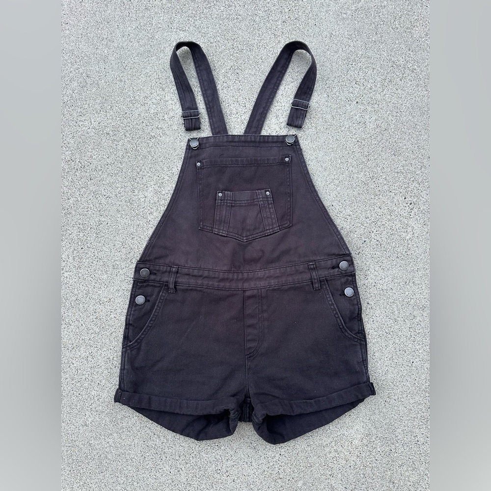 🖤 Billabong Charcoal Black Denim Overalls/Shortalls Women’s Size S 🖤